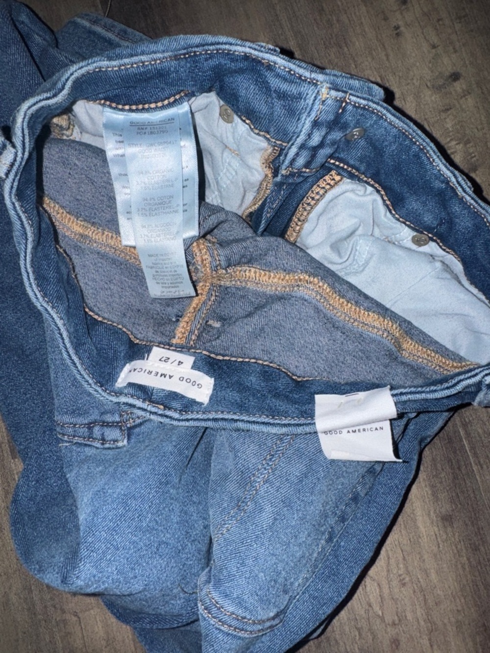 Good American Good Waist Cropped Jeans Sz 4/27 NWT High Rise Distressed - Picture 12 of 13